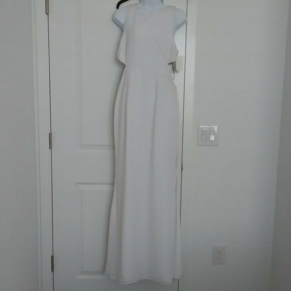 Fame and Partners White Evening Long Dress